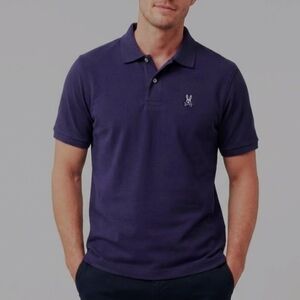 Psycho Bunny Pima Cotton Evening Blue Polo Shirt - Size 9